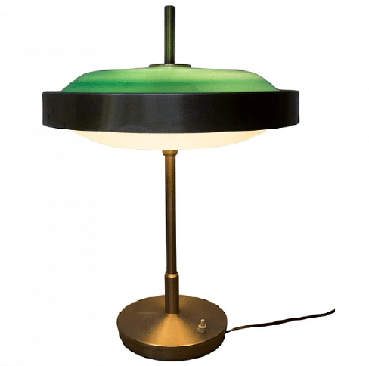 Brass and glass table lamp by Oscar Torlasco, 1950s 1