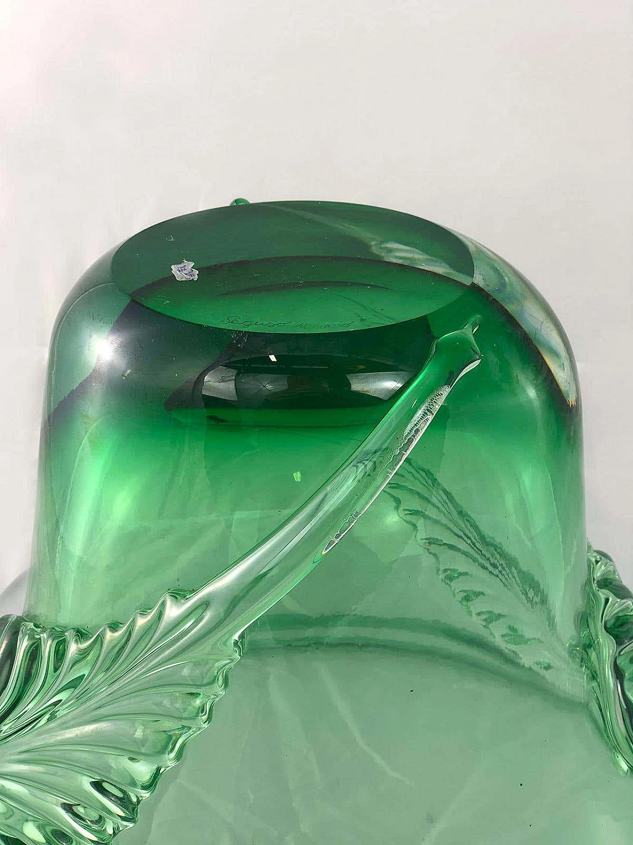 Green Murano glass vase by Archimede Seguso, 1940s 6