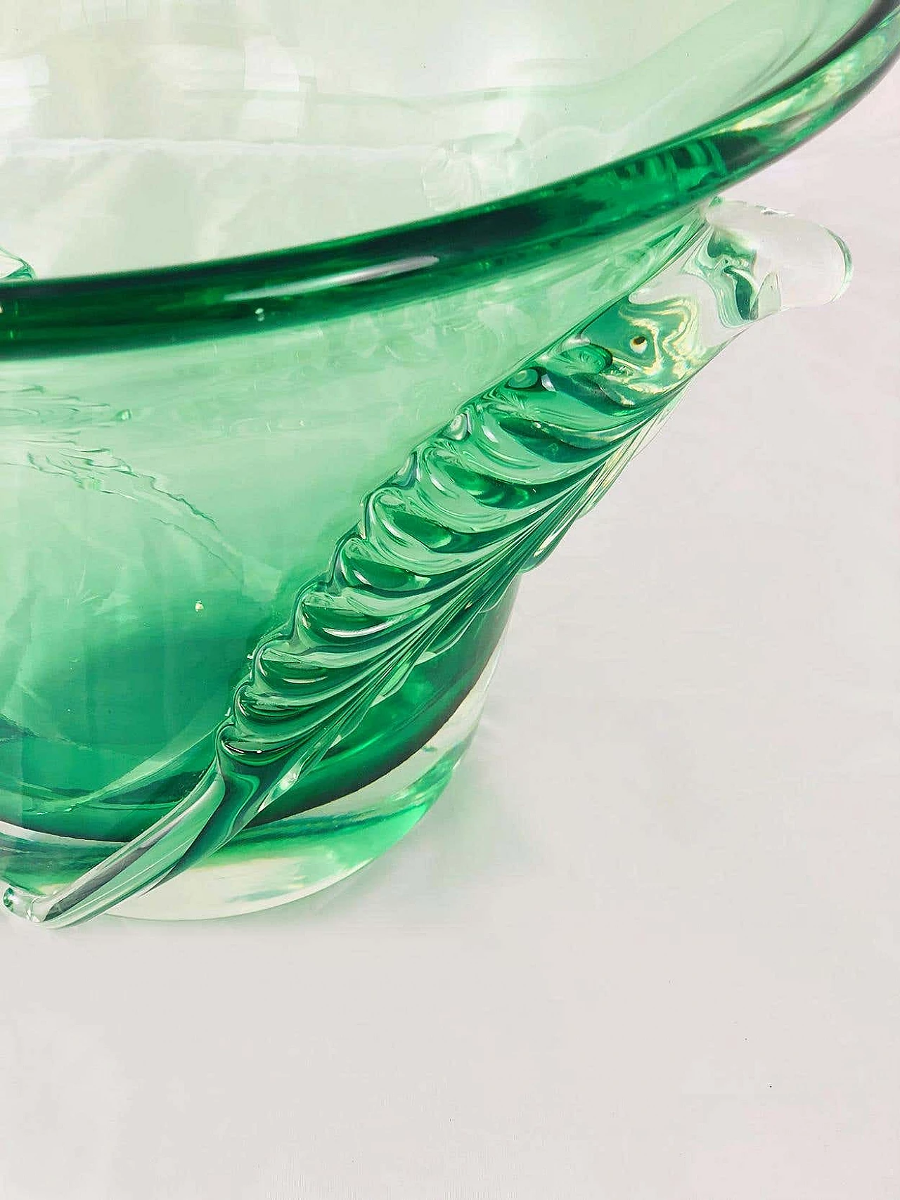 Vaso in vetro di Murano verde di Archimede Seguso, anni '40 7