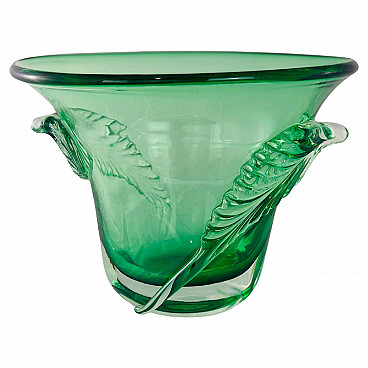 Green Murano glass vase by Archimede Seguso, 1940s