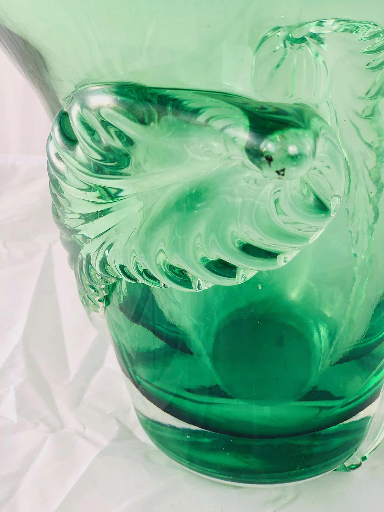 Green Murano glass vase by Archimede Seguso, 1940s 11