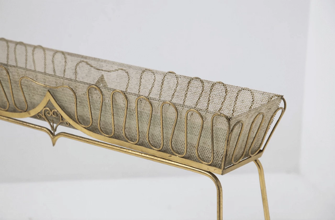 Fioriera in ottone dorato, anni '50 3