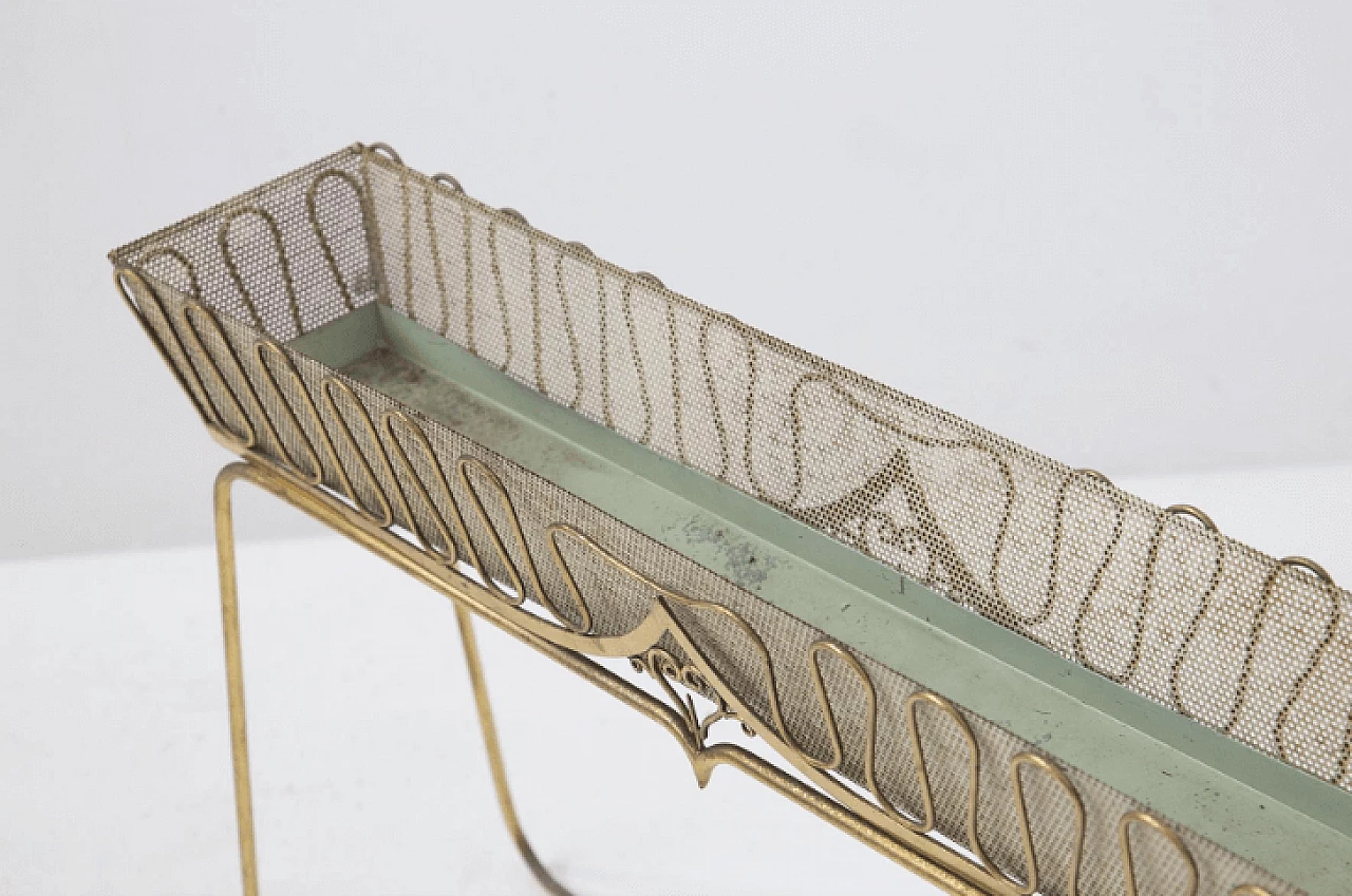 Fioriera in ottone dorato, anni '50 6