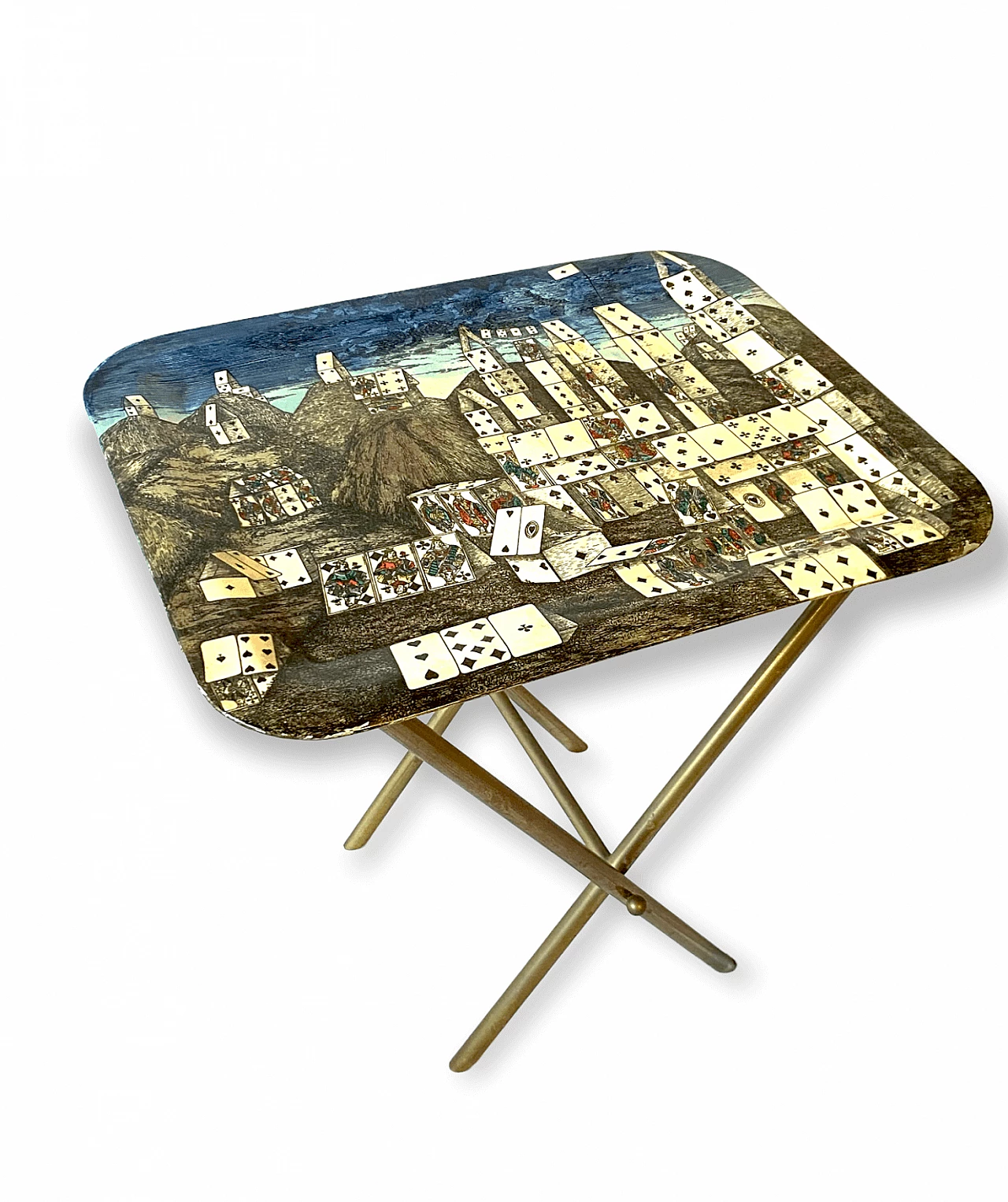 Folding City of Cards coffee table by Piero Fornasetti, 1950s 1