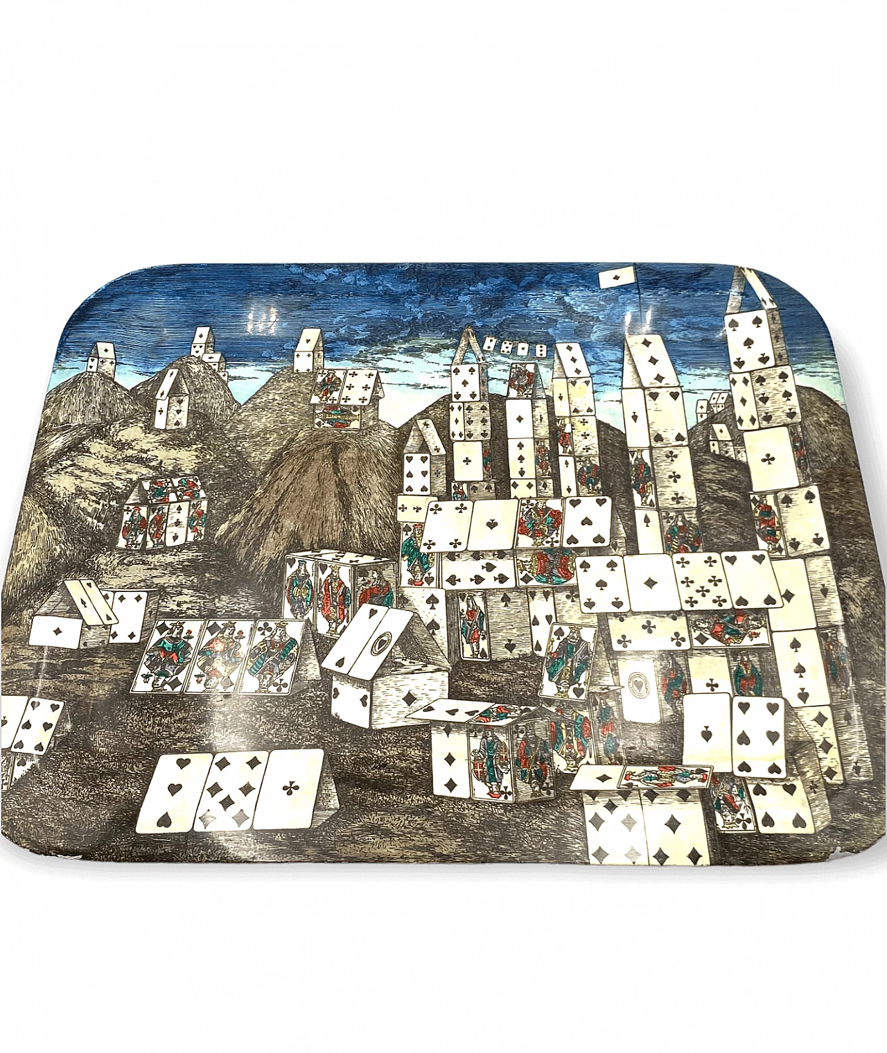Folding City of Cards coffee table by Piero Fornasetti, 1950s 13