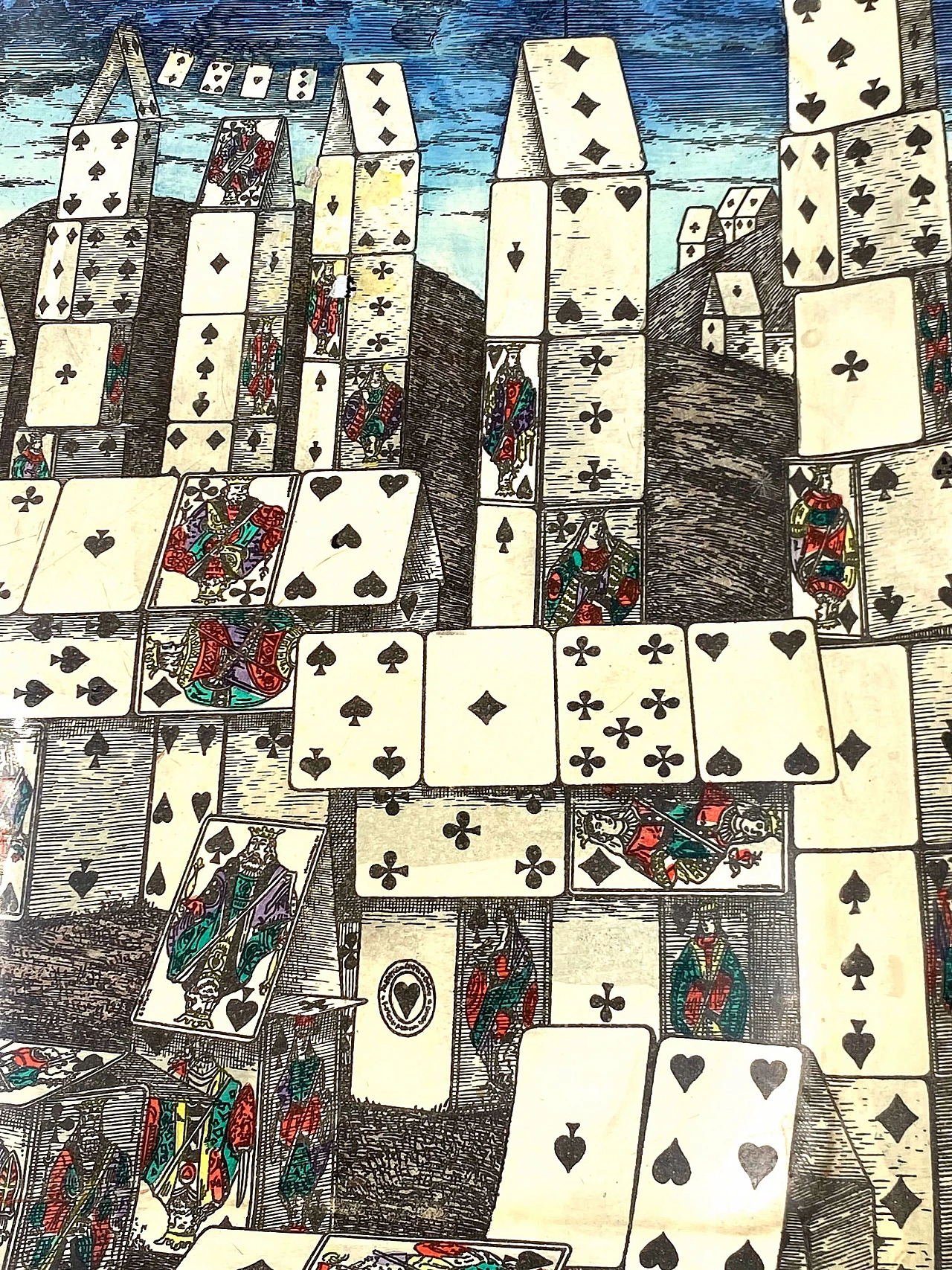 Tavolino pieghevole City of Cards di Piero Fornasetti, anni '50 14