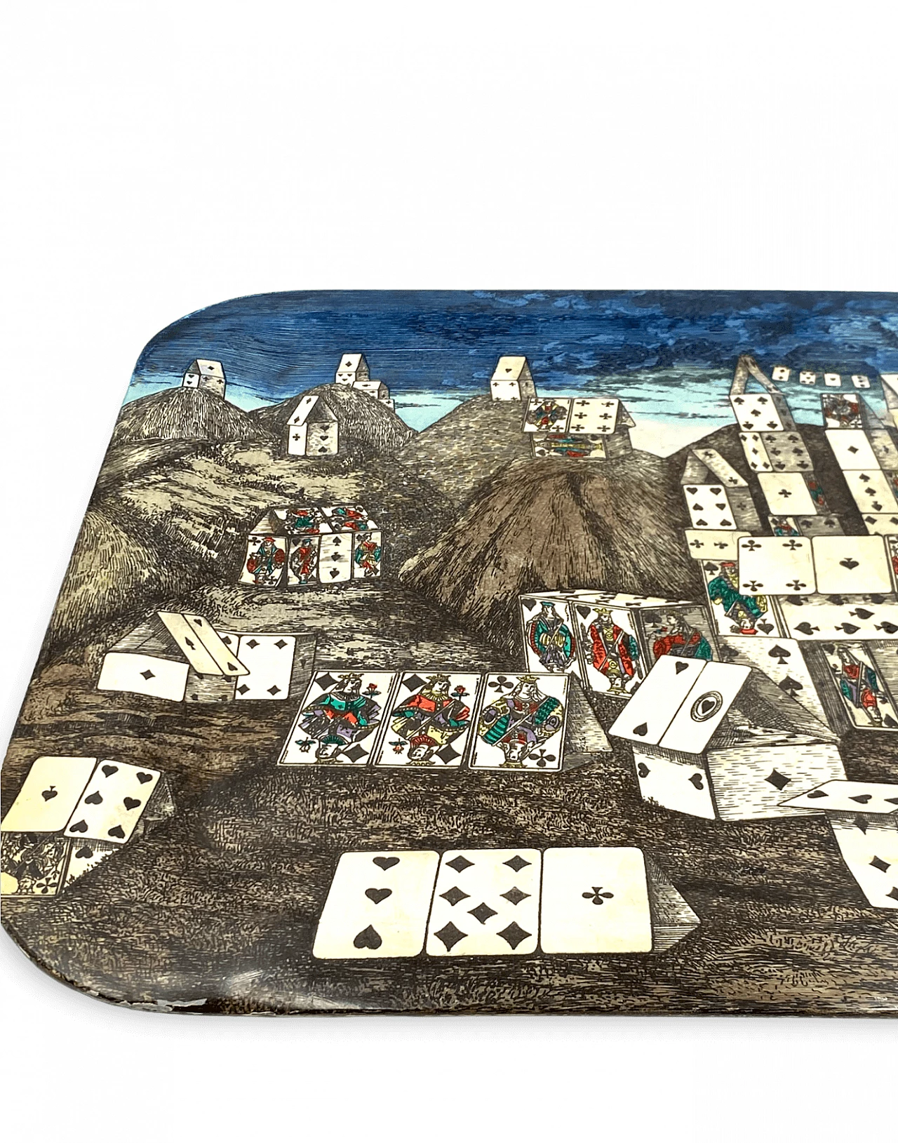 Tavolino pieghevole City of Cards di Piero Fornasetti, anni '50 16