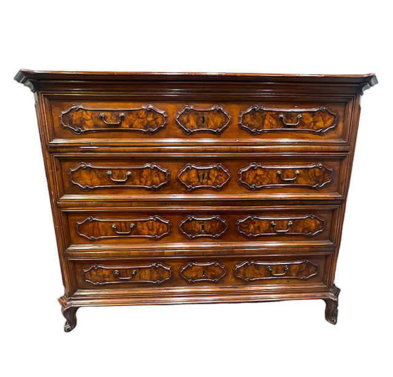 Lombard dresser in walnut and walnut root, early 18th century 9