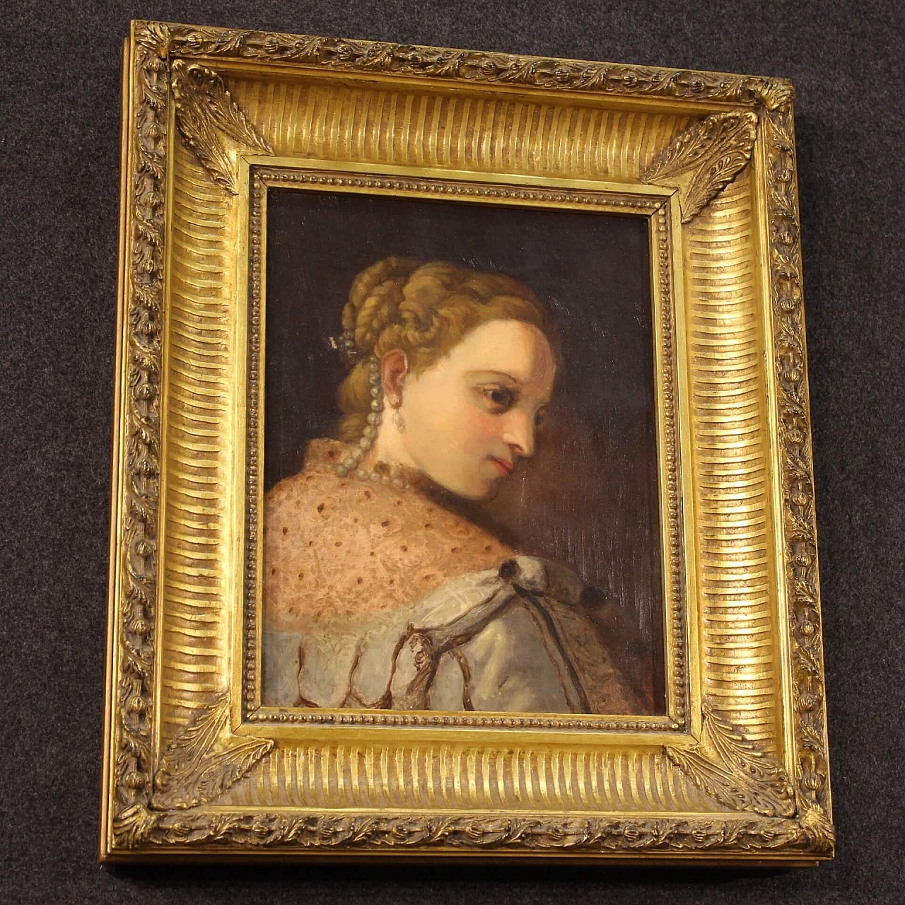 Portrait of a noblewoman, oil painting on canvas, late 19th century 6