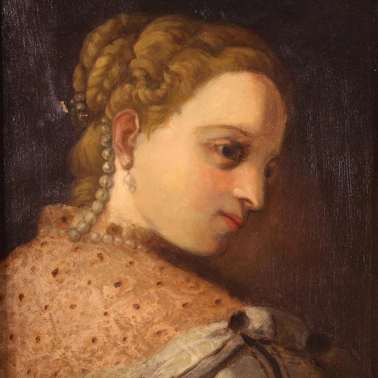 Portrait of a noblewoman, oil painting on canvas, late 19th century 10