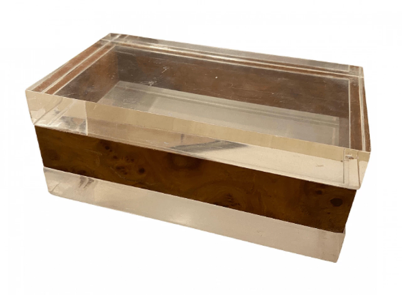 Wood and plexiglass box in the style of Gabriella Crespi, 1980s 1