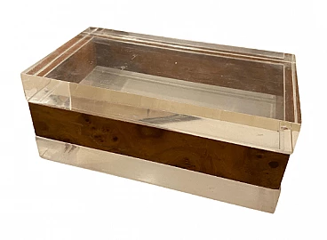 Wood and plexiglass box in the style of Gabriella Crespi, 1980s