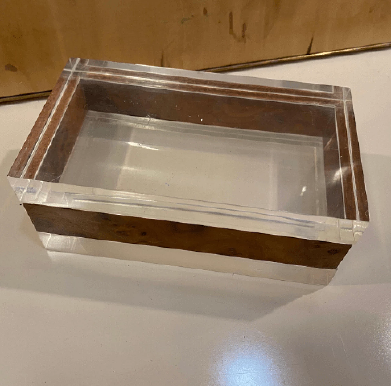 Wood and plexiglass box in the style of Gabriella Crespi, 1980s 3