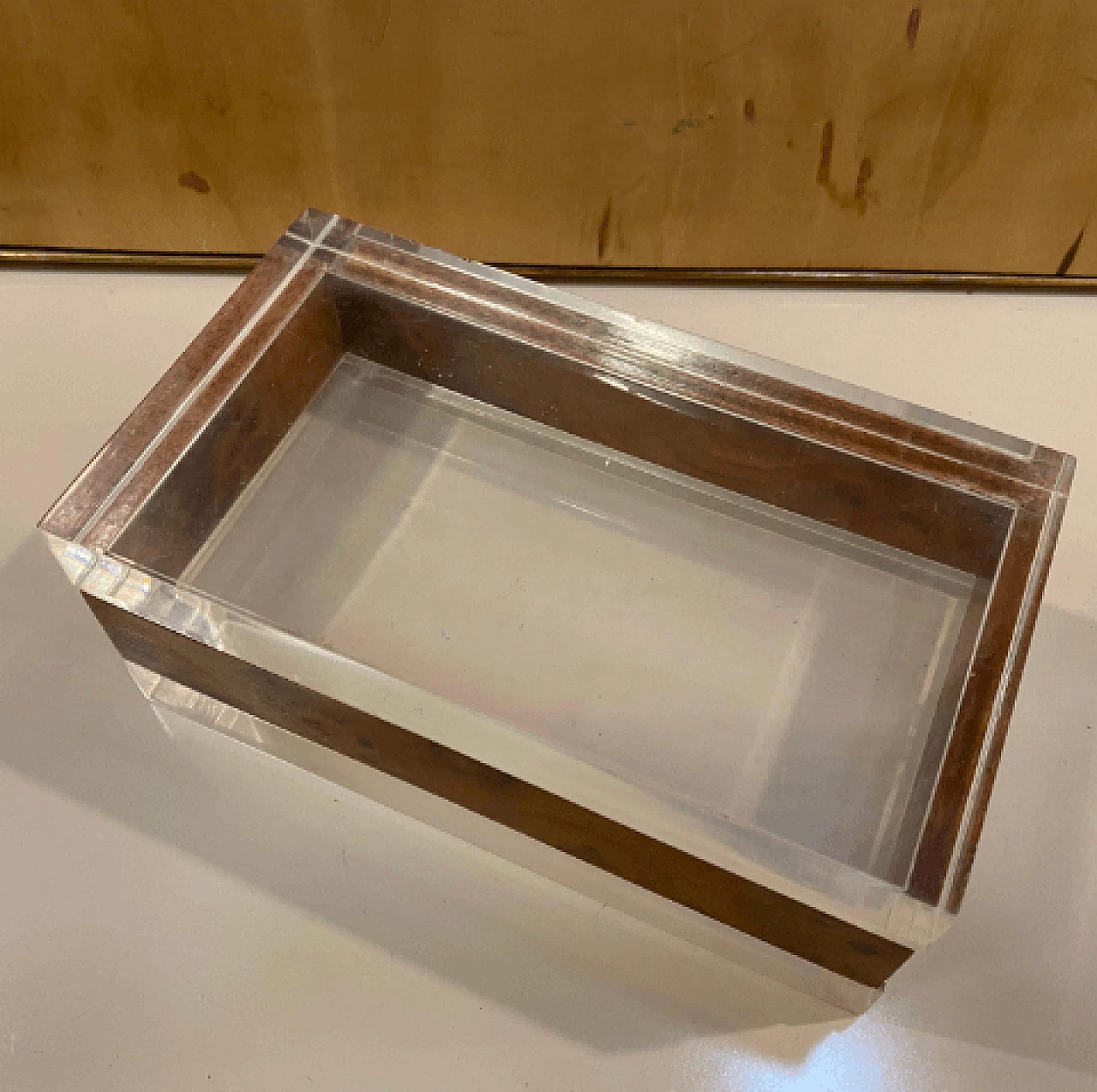 Wood and plexiglass box in the style of Gabriella Crespi, 1980s 5