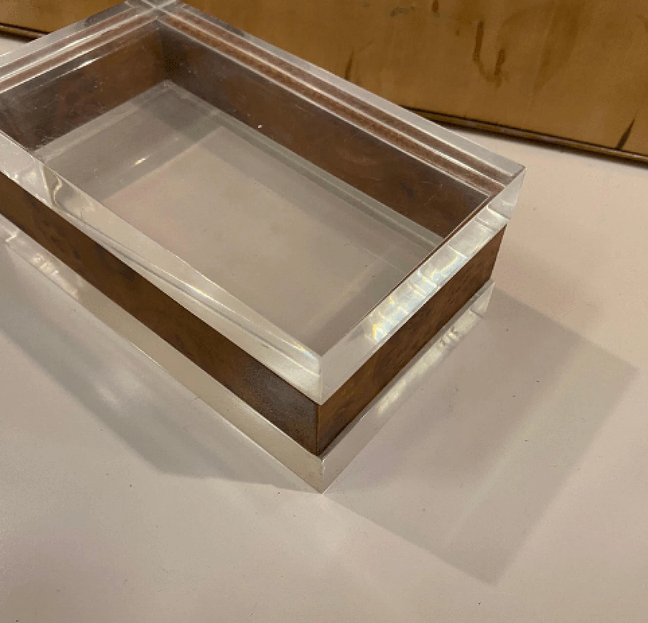 Wood and plexiglass box in the style of Gabriella Crespi, 1980s 6