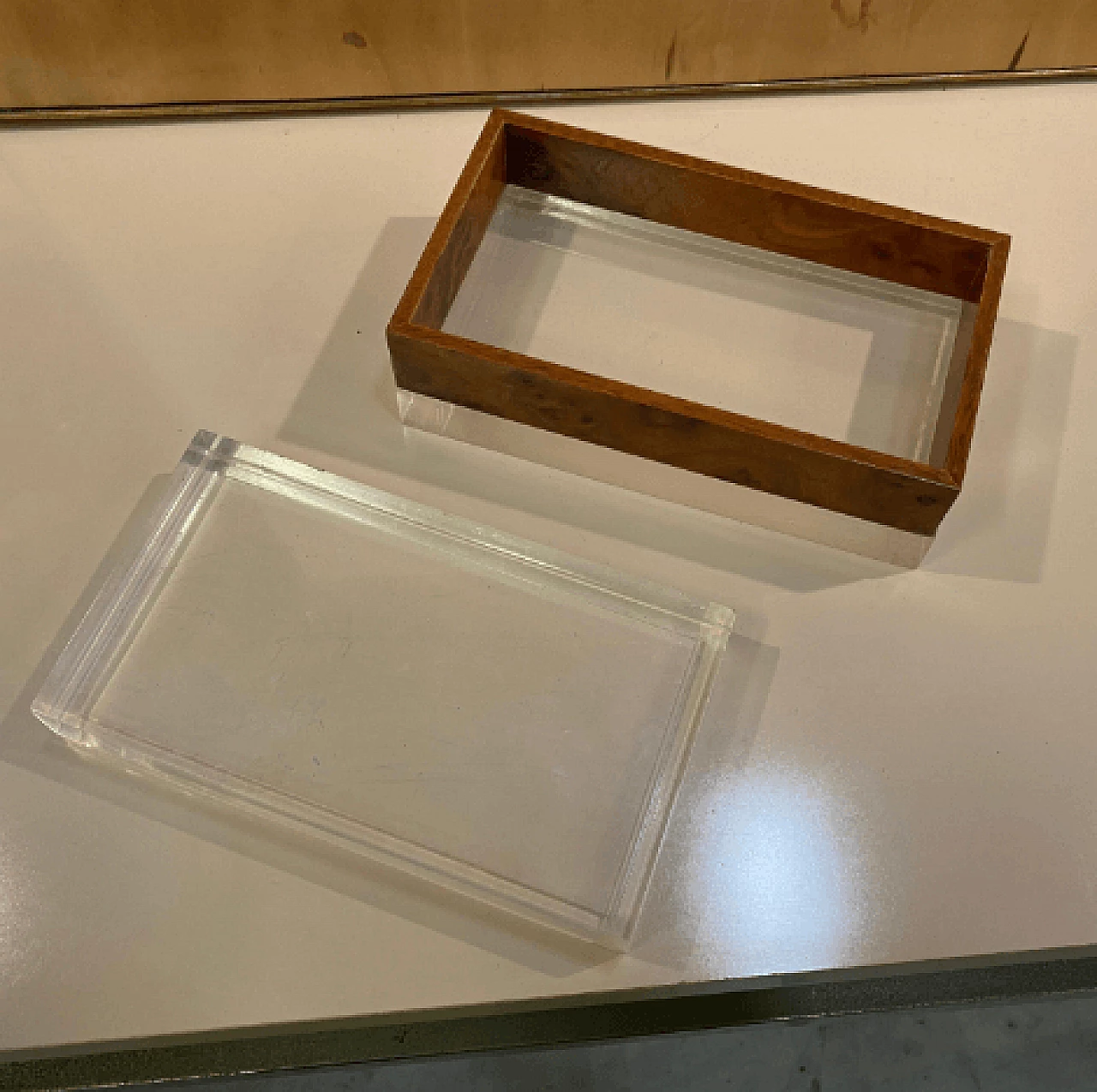 Wood and plexiglass box in the style of Gabriella Crespi, 1980s 8
