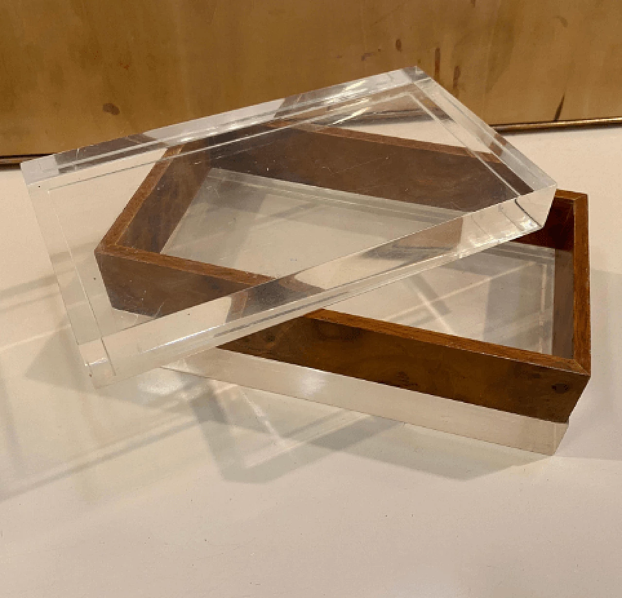 Wood and plexiglass box in the style of Gabriella Crespi, 1980s 10
