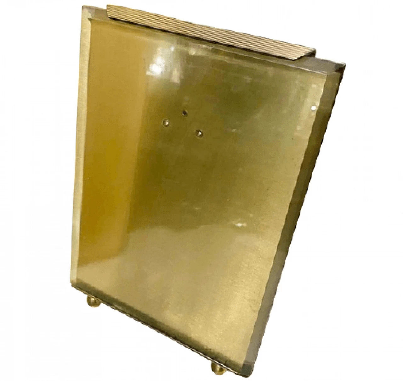 Brass and glass photo frame by Tommaso Barbi, 1970s 1