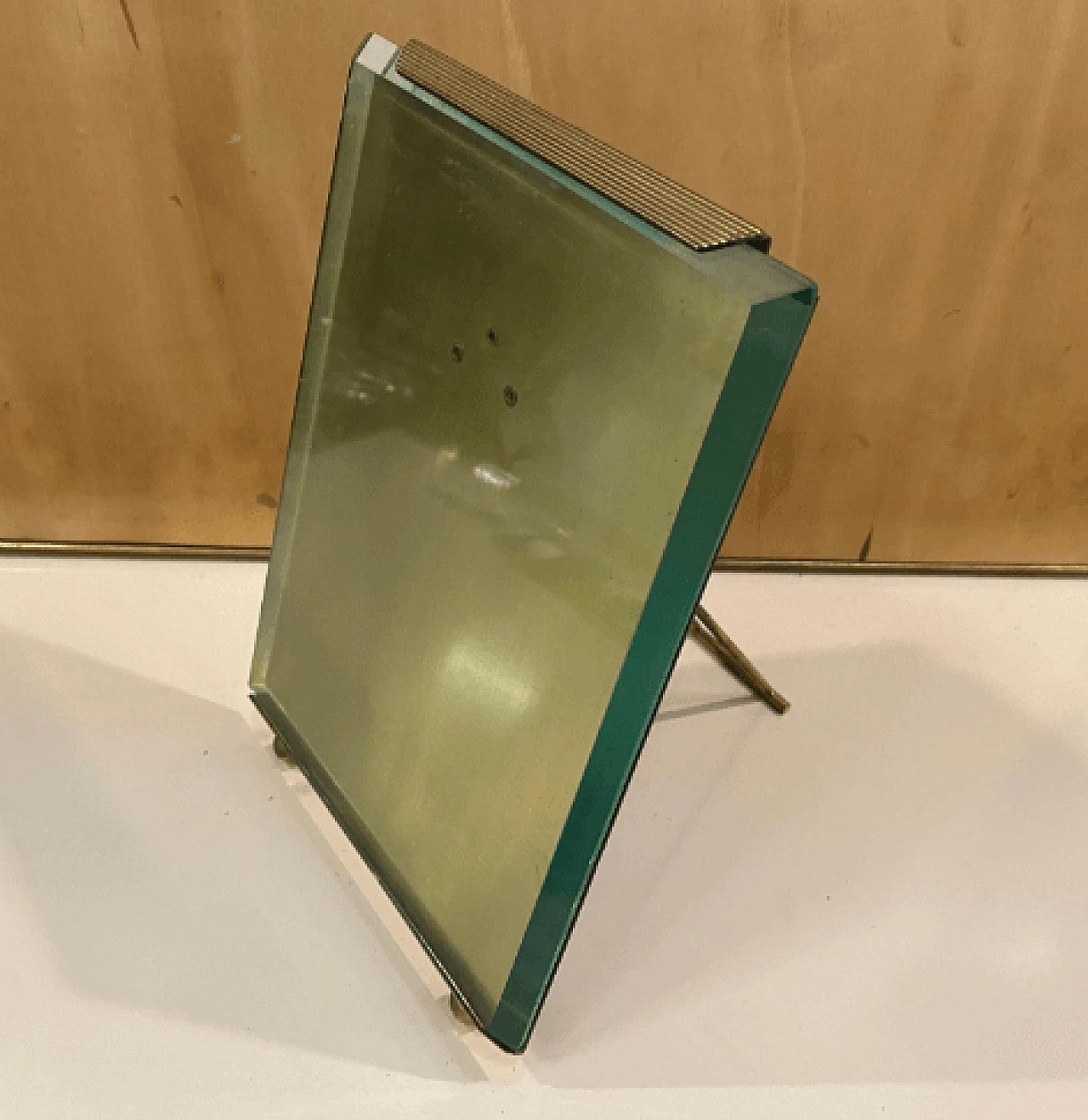 Brass and glass photo frame by Tommaso Barbi, 1970s 2