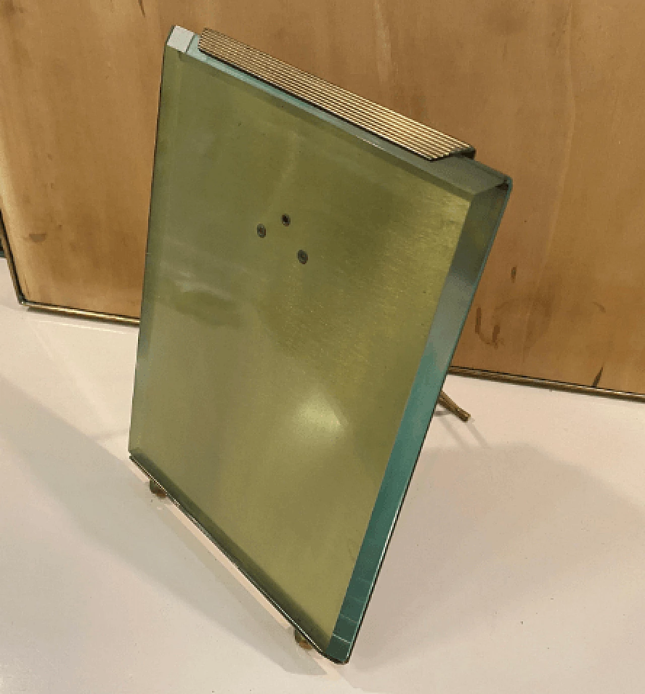 Brass and glass photo frame by Tommaso Barbi, 1970s 3