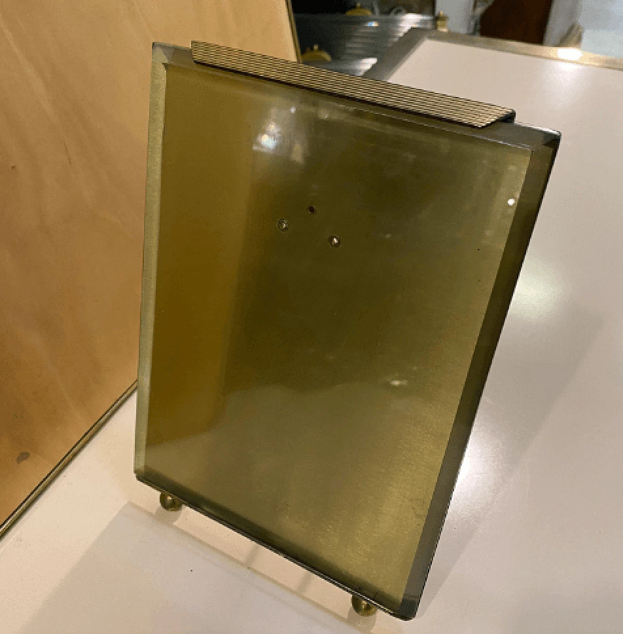 Brass and glass photo frame by Tommaso Barbi, 1970s 12