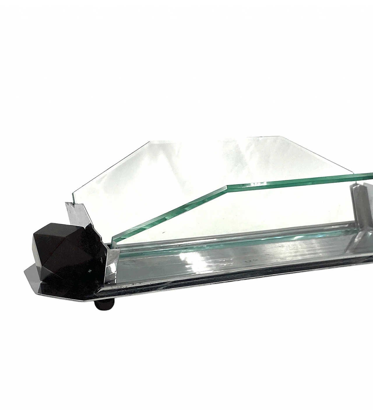 Cubist Art Deco style centrepiece in glass and wood, 1930s 26