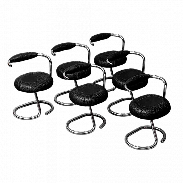 6 Cobra chairs by Giotto Stoppino, 1970s
