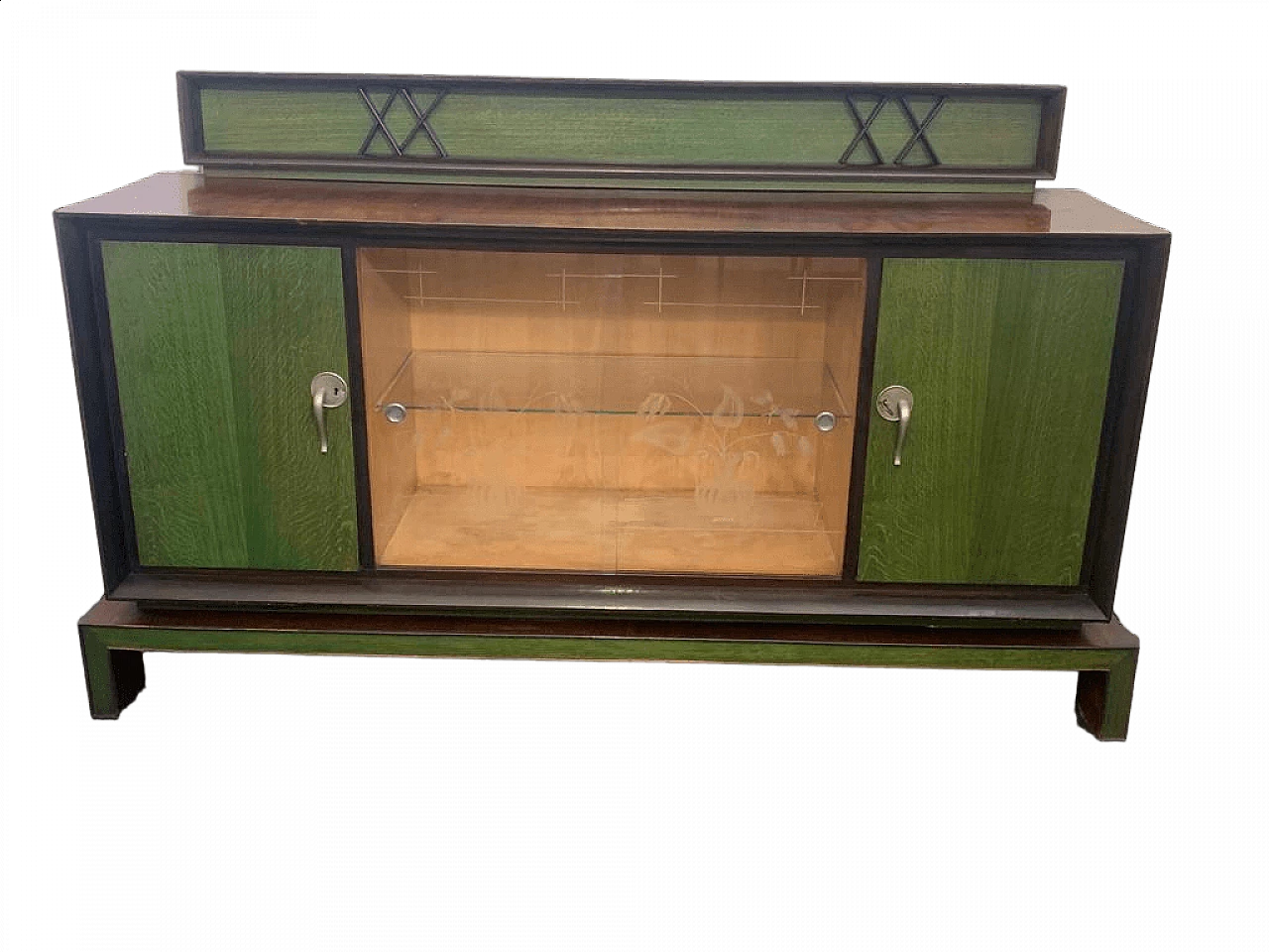 Credenza in stile Art Déco in palissandro verde, anni '40 11