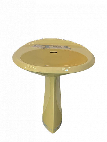 Yellow Ellisse washbasin by Ideal Standard, 1970s