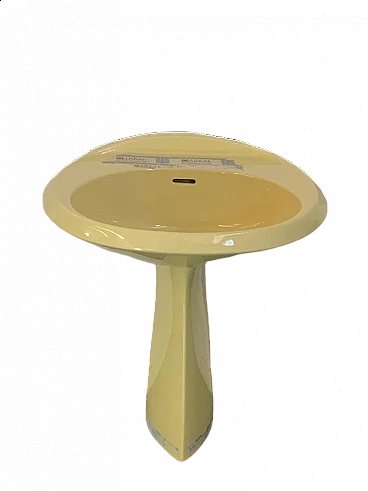 Yellow Ellisse washbasin by Ideal Standard, 1970s