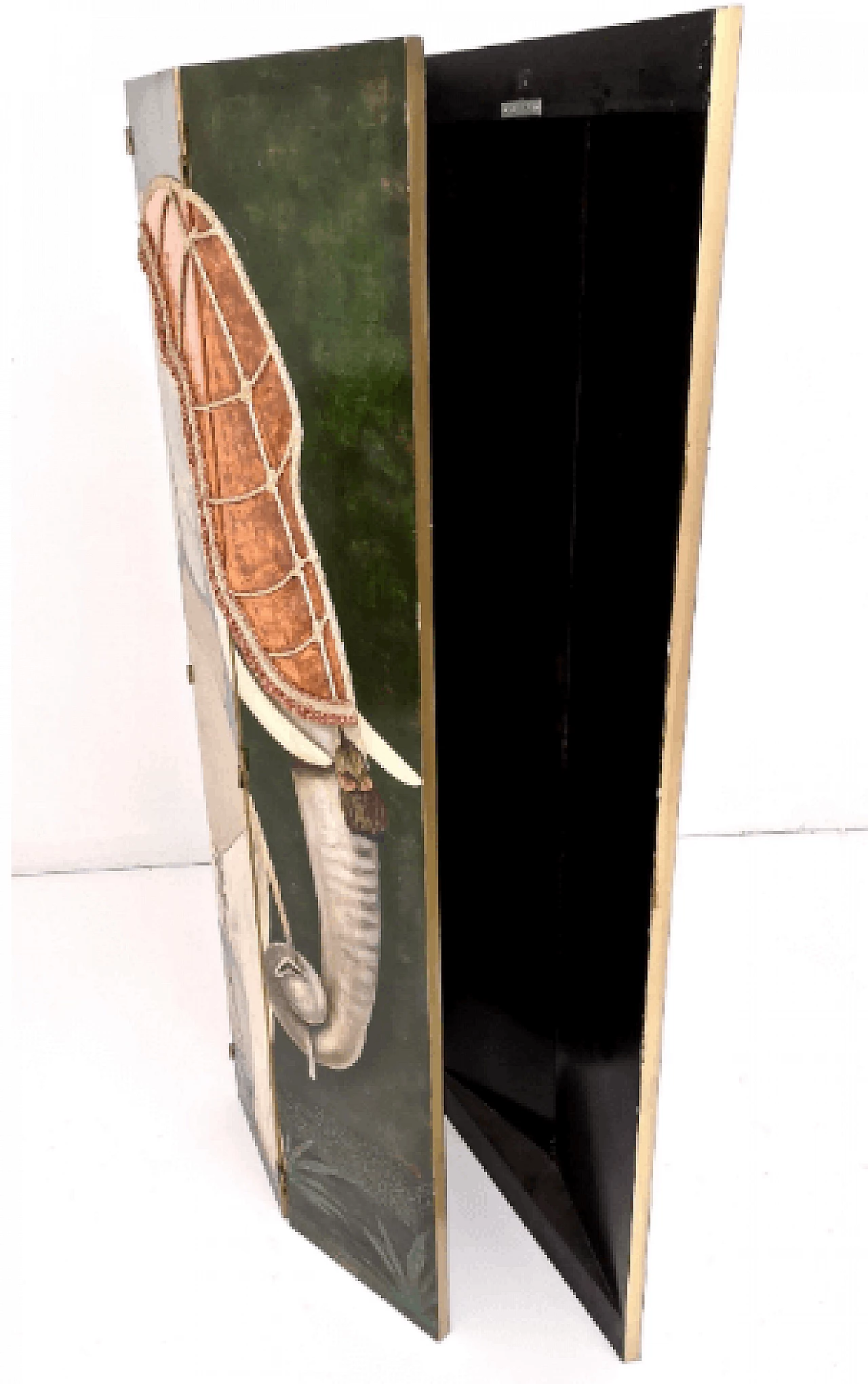 Screen with elephants and fabric details by Doro, 1980s 5