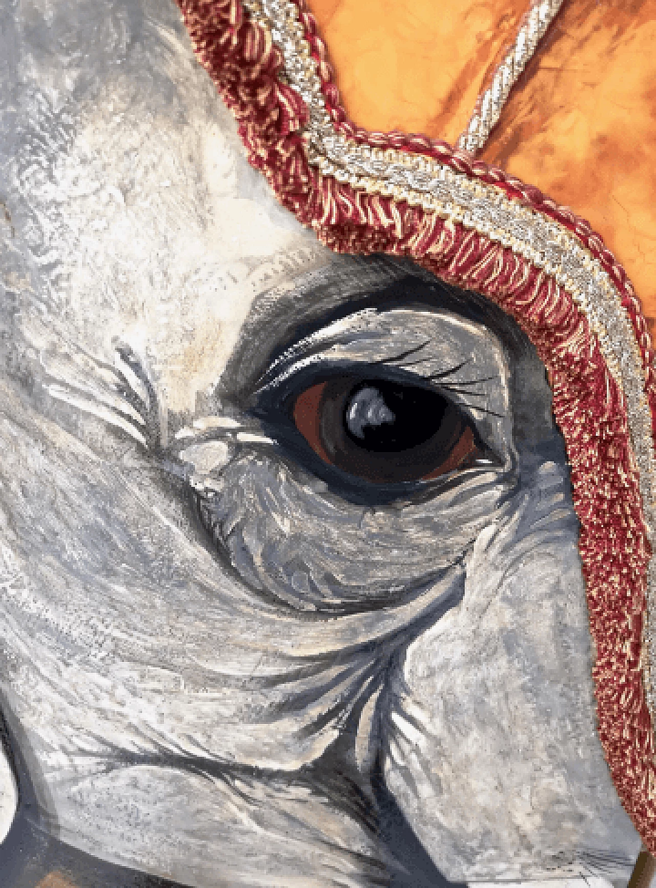 Screen with elephants and fabric details by Doro, 1980s 11