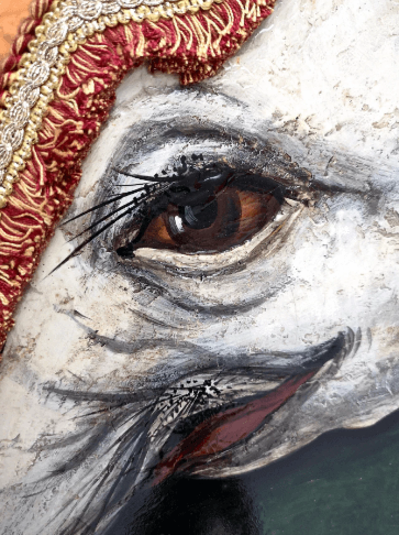 Screen with elephants and fabric details by Doro, 1980s 12