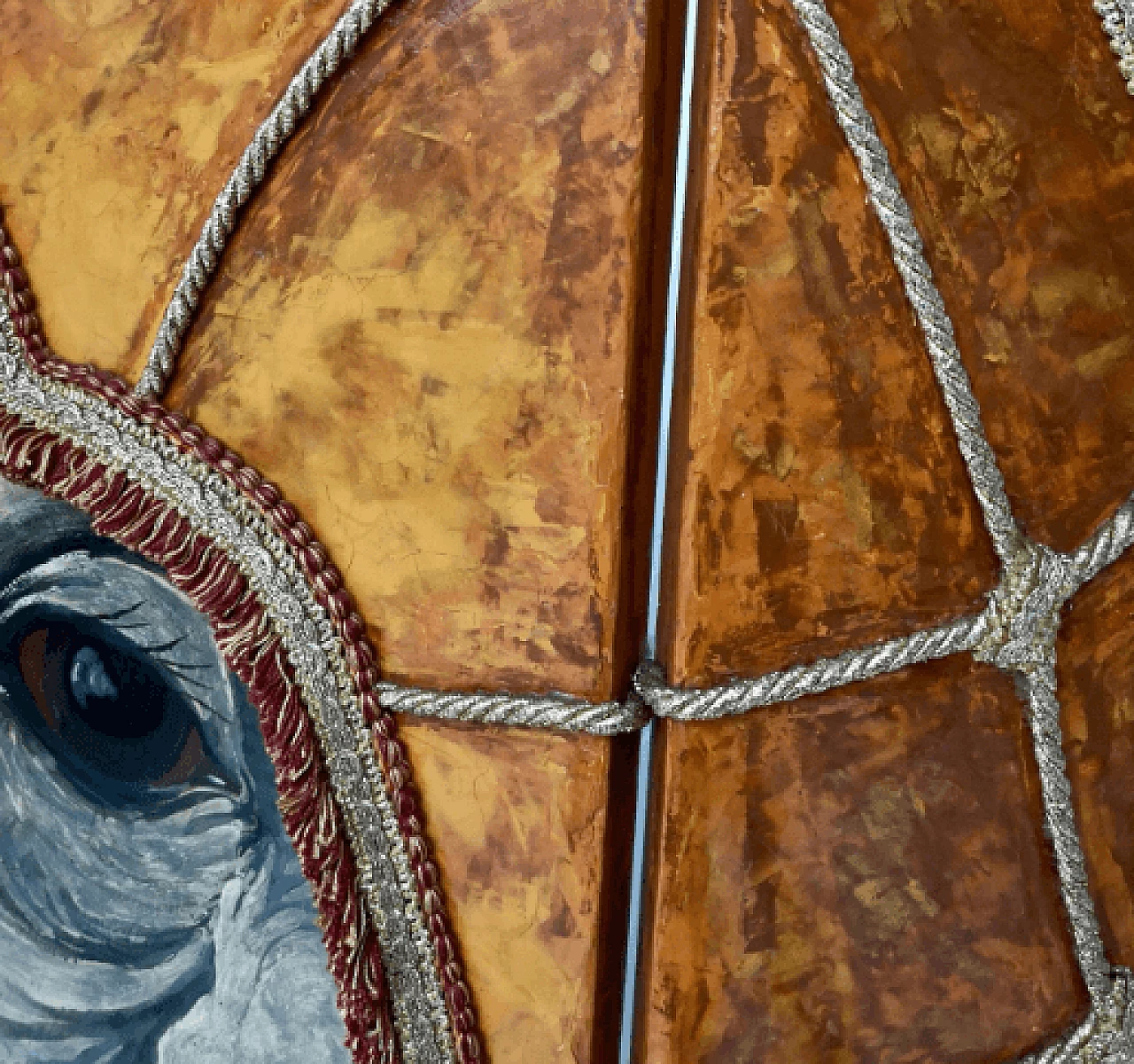 Screen with elephants and fabric details by Doro, 1980s 15