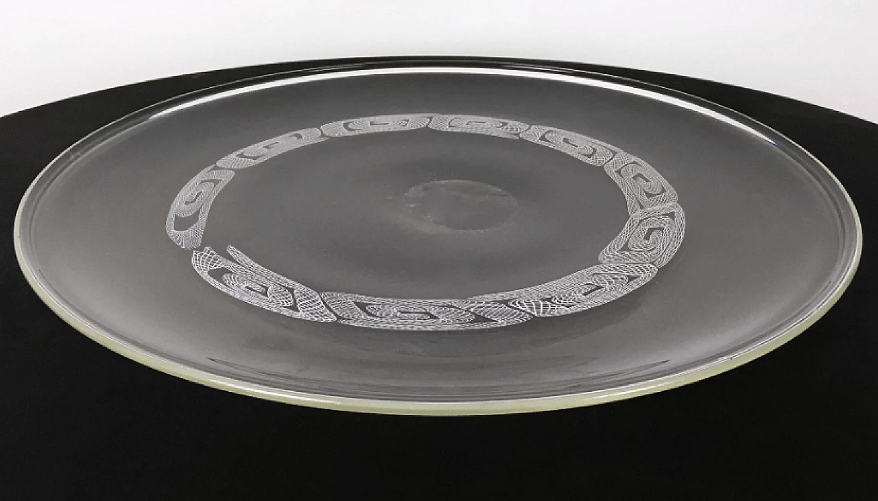 Murano blown glass dish by Seguso, 1960s 3