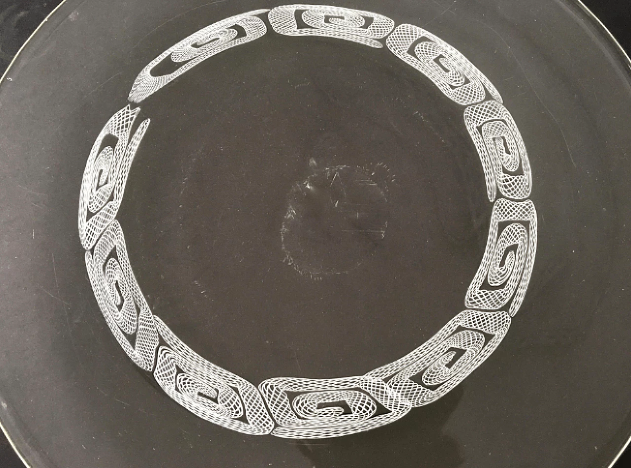 Murano blown glass dish by Seguso, 1960s 5