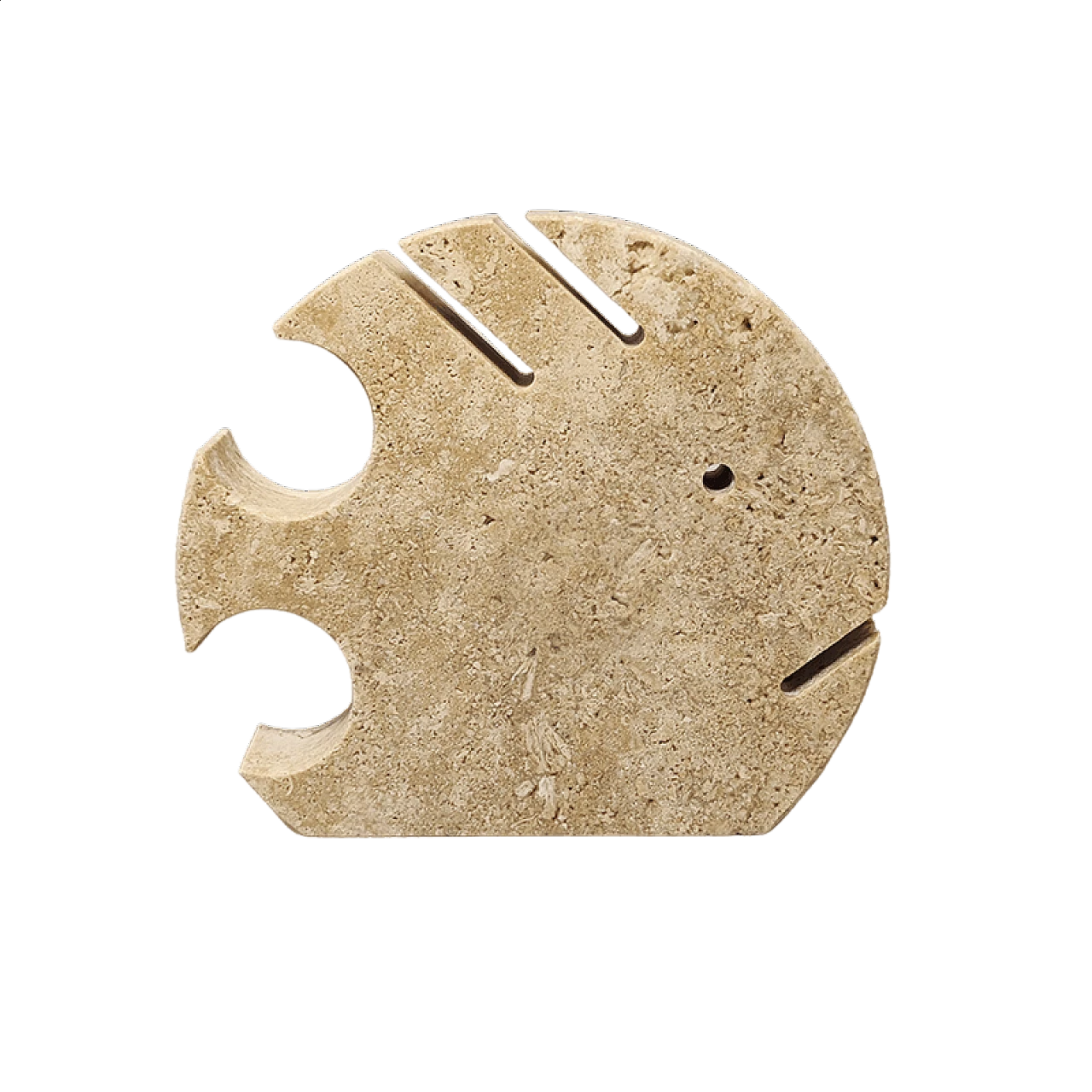 Travertine fish sculpture by Enzo Mari for F.lli Mannelli, 1970s 8