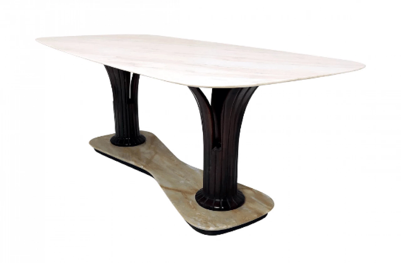Table with marble top attributable to Osvaldo Borsani, 1950s 1