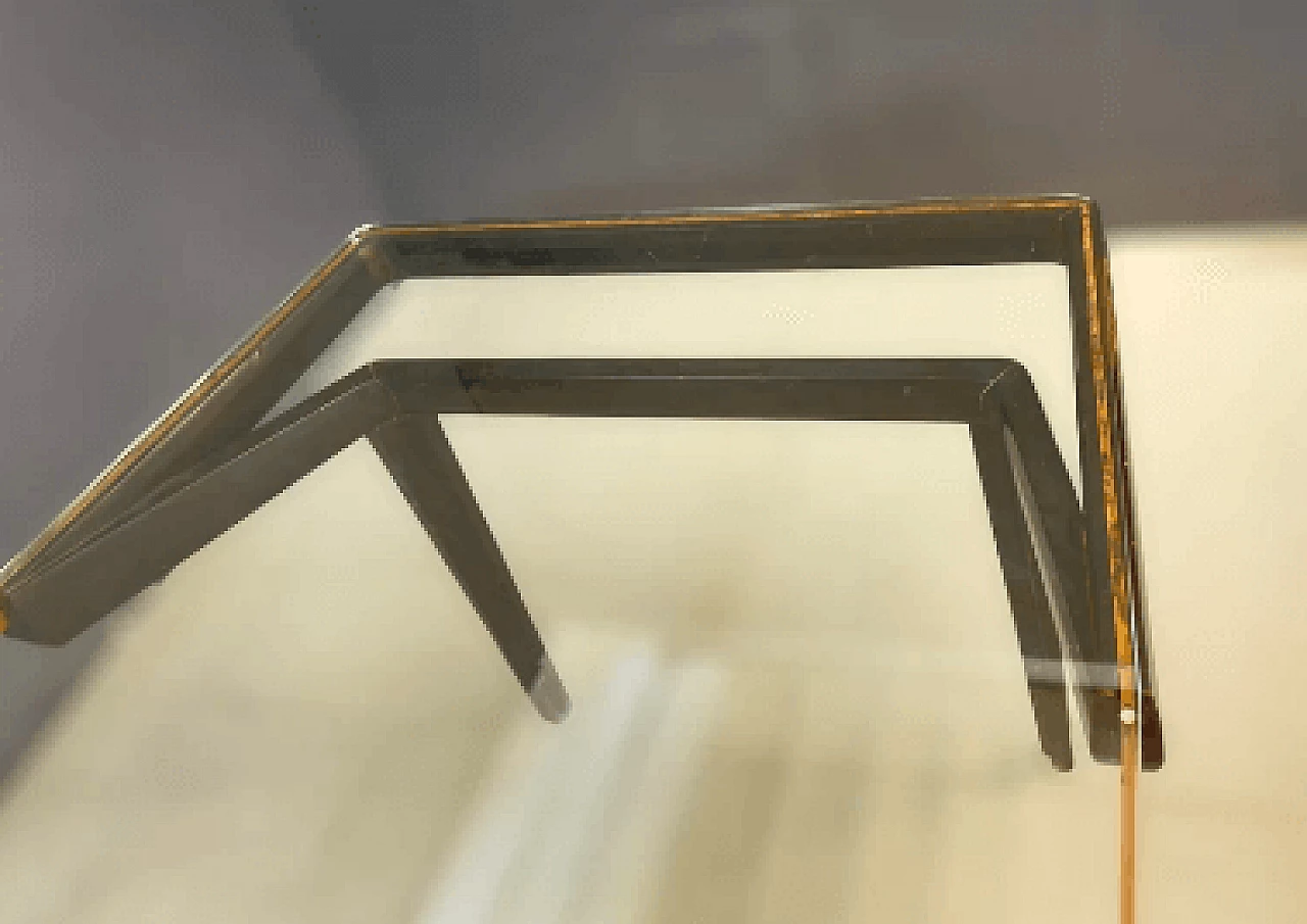 Wood, glass and brass table attributed to Giovanni Ferrabini, 1950s 3