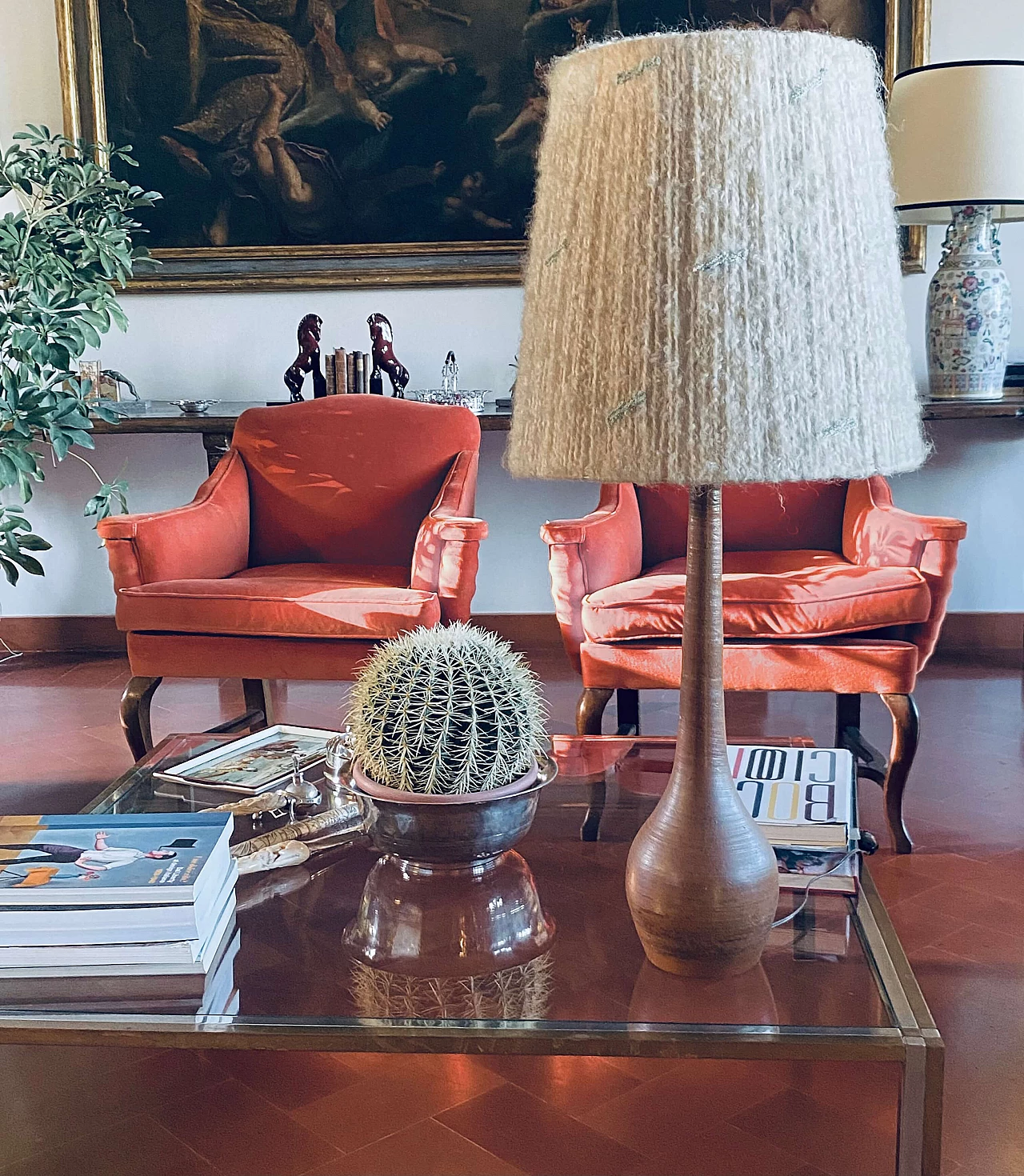 Terracotta table lamp, 1950s 3