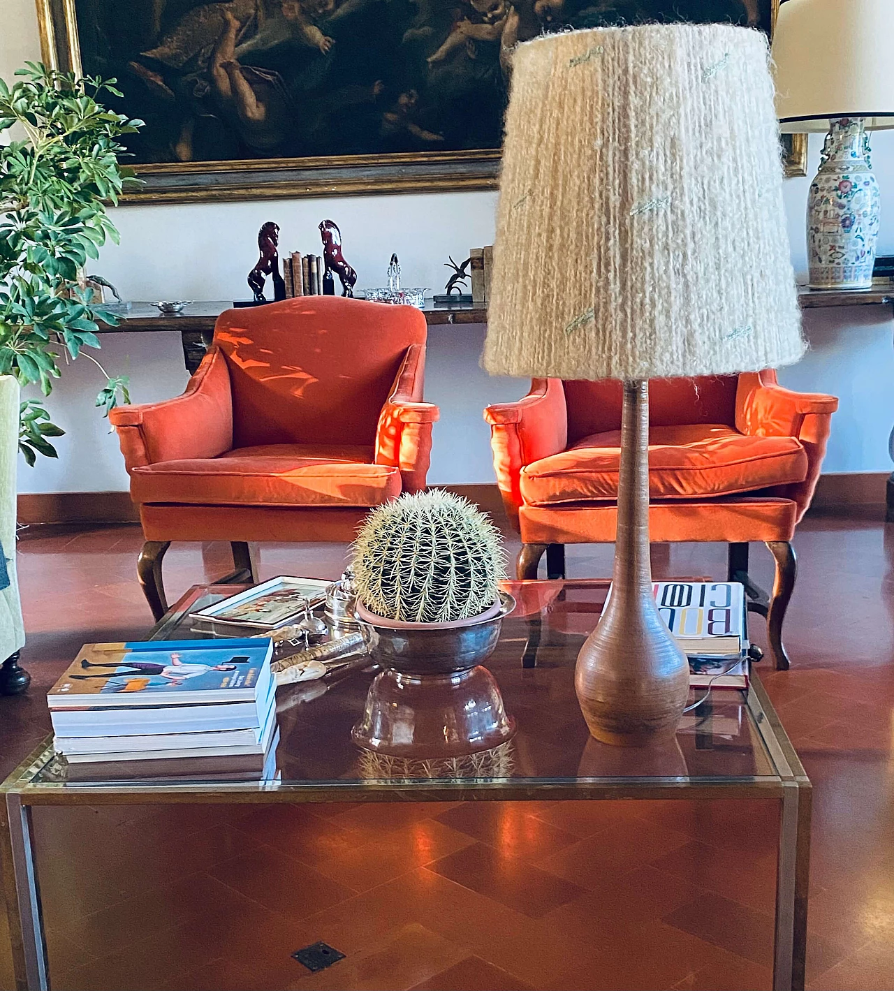 Terracotta table lamp, 1950s 9