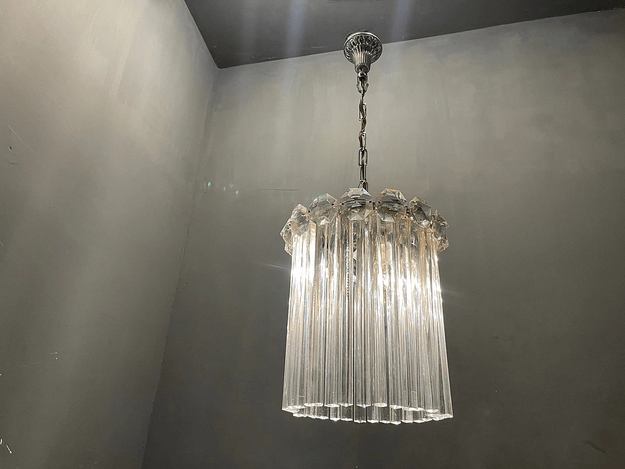 Trilobi Murano glass pendant lamp, 1960s 5
