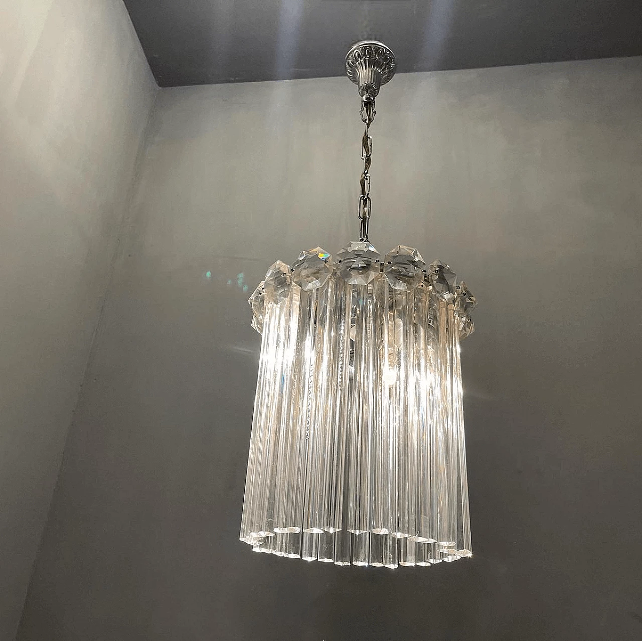 Trilobi Murano glass pendant lamp, 1960s 6