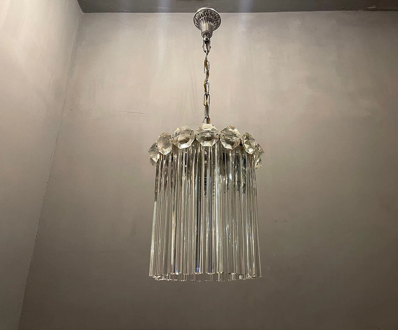 Trilobi Murano glass pendant lamp, 1960s 9