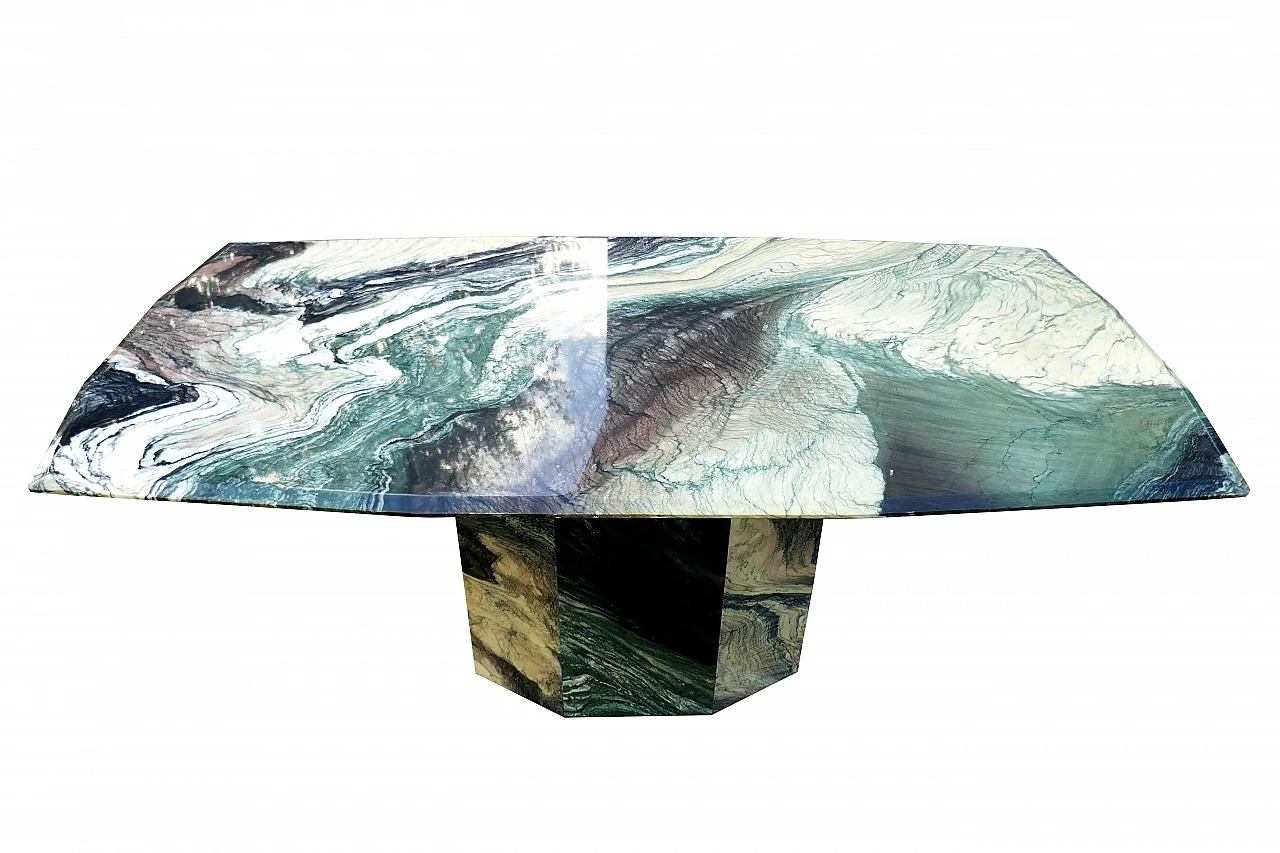 Tavolo in marmo verde Alpi produzione Alari per Elite, anni '70 9