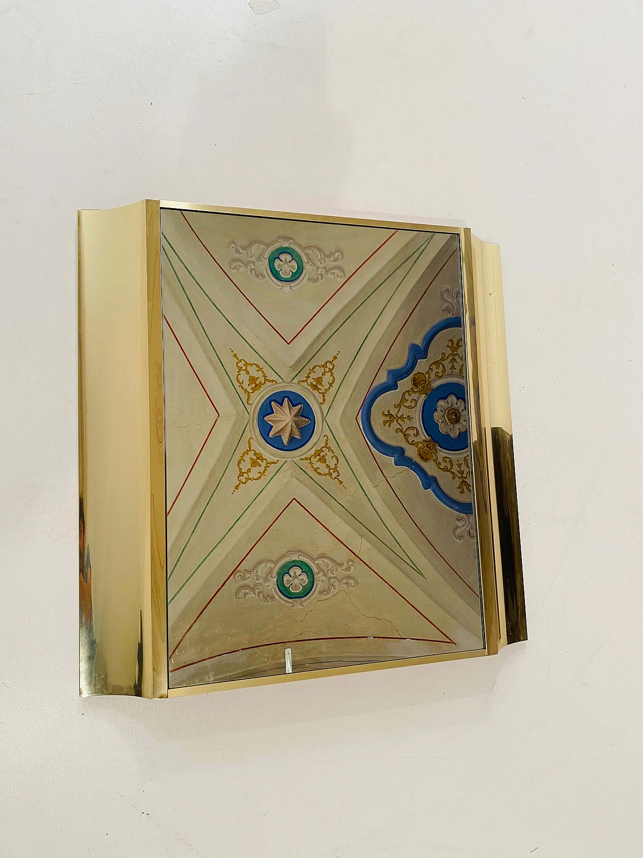 Gilded mirror with walnut-root frame, 1970s 2