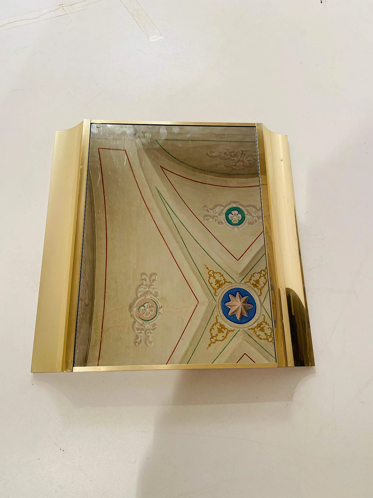 Gilded mirror with walnut-root frame, 1970s 3