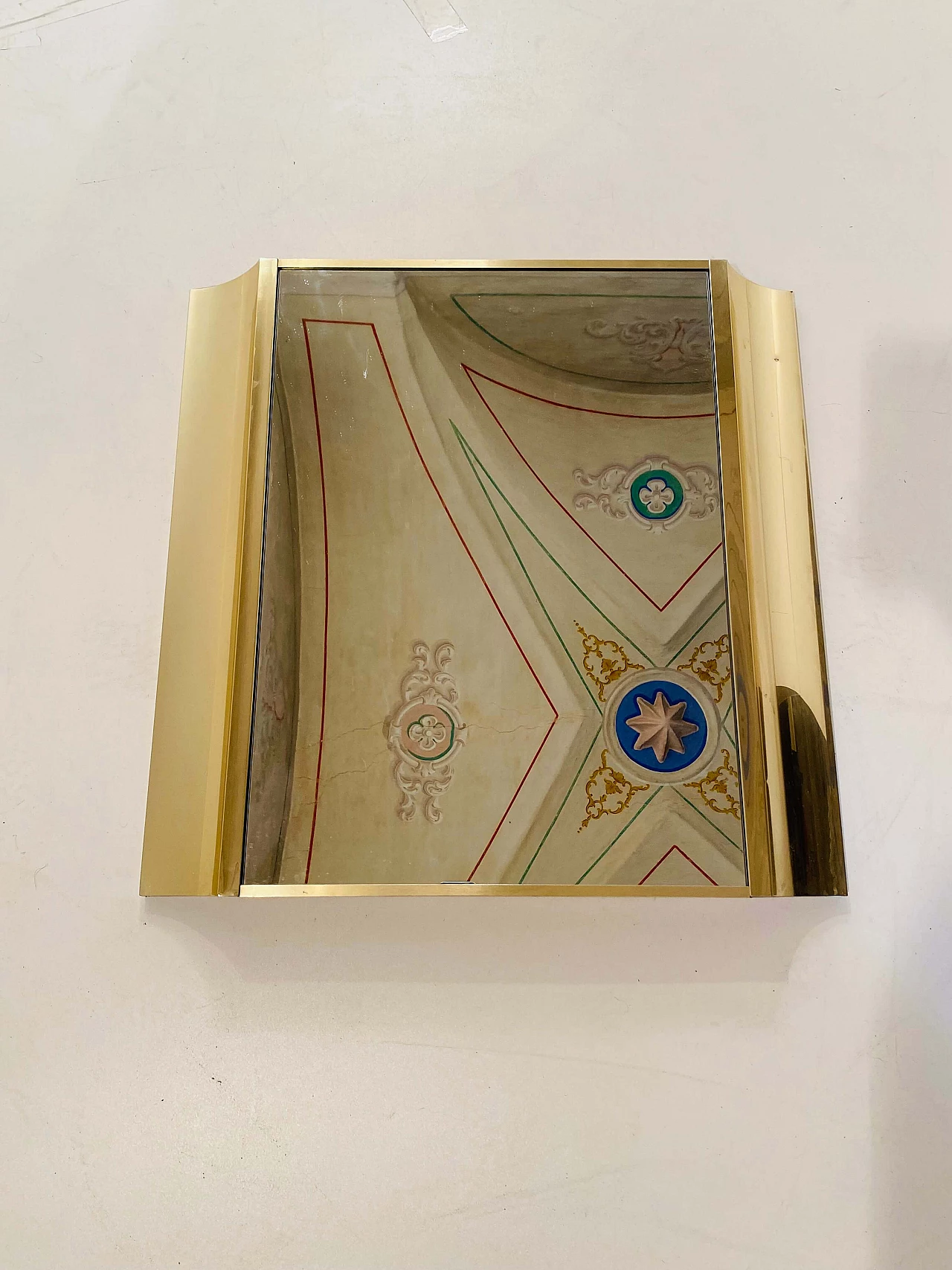 Gilded mirror with walnut-root frame, 1970s 4