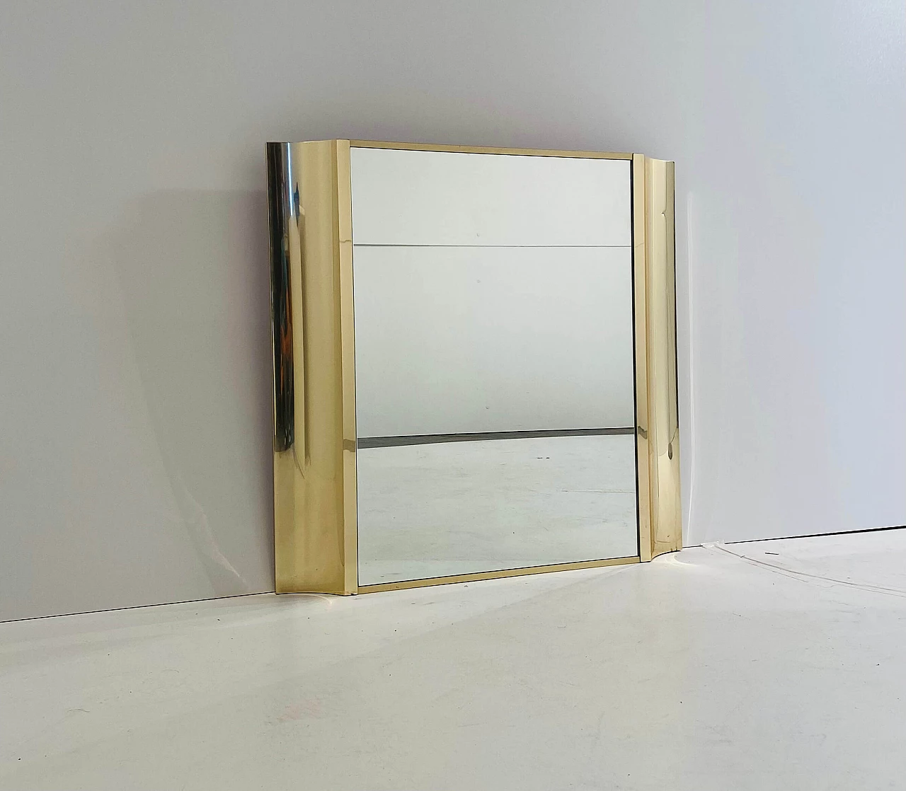 Gilded mirror with walnut-root frame, 1970s 5