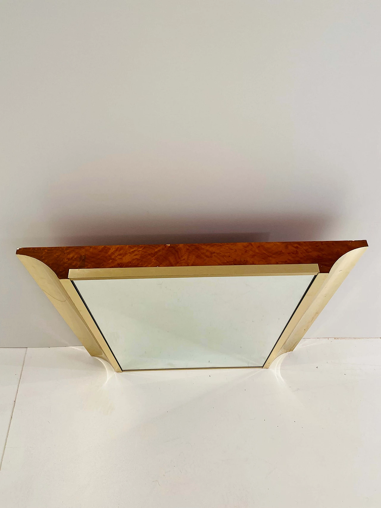 Gilded mirror with walnut-root frame, 1970s 7